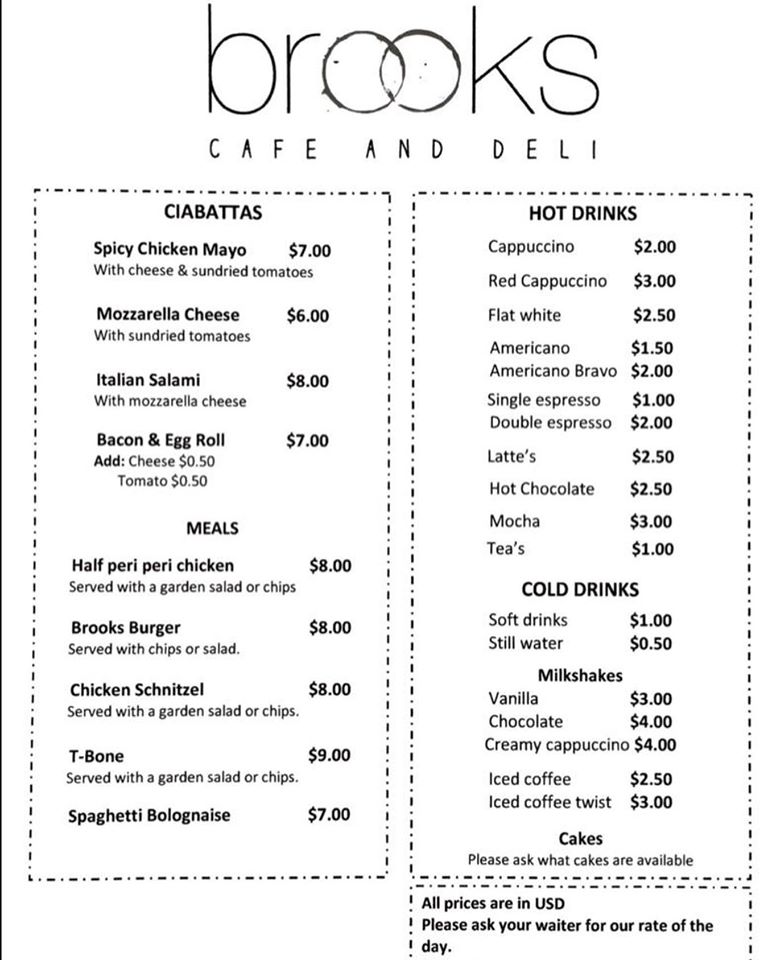 Brooks Cafe and Deli Restaurant in Bulawayo Byolife.co.zw