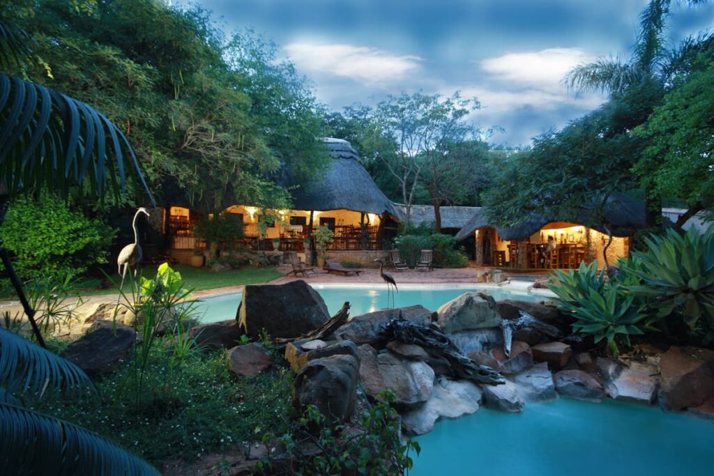 Pool view at Chengeta Safari Lodge
