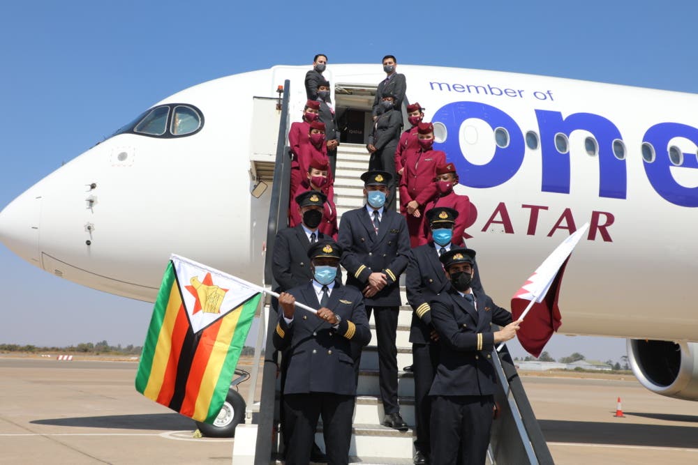 Qatar Airways has debuted flight to Zimbabwe