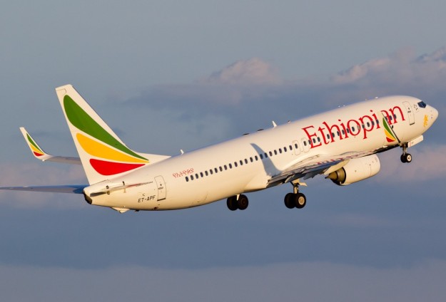 Ethiopian Airlines plane taking off