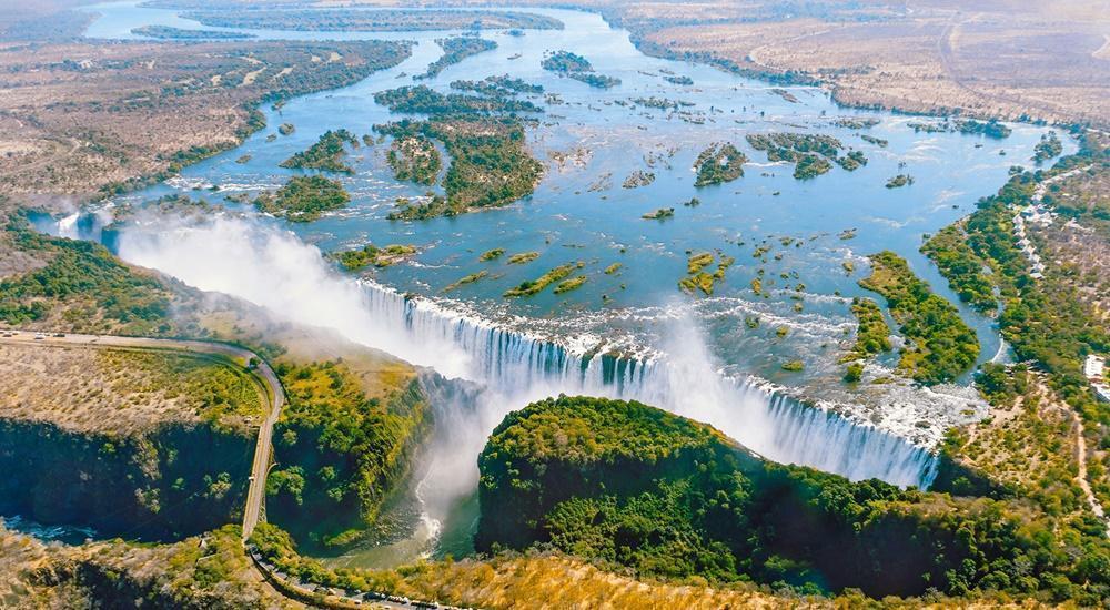 Overview of the Mighty Zambezi in Victoria Falls Zimbabwe