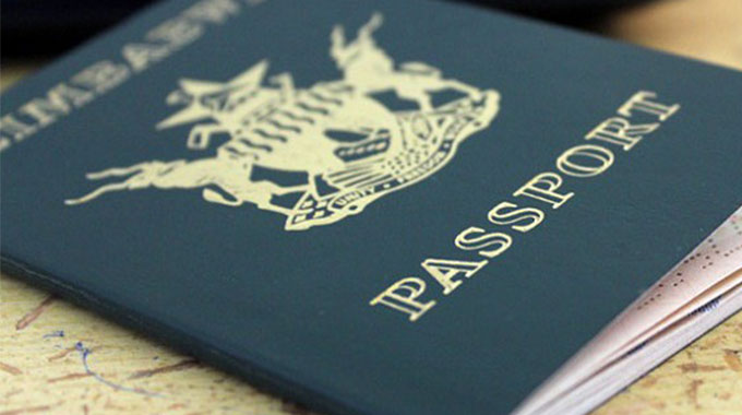A photo of a Zimbabwe passport