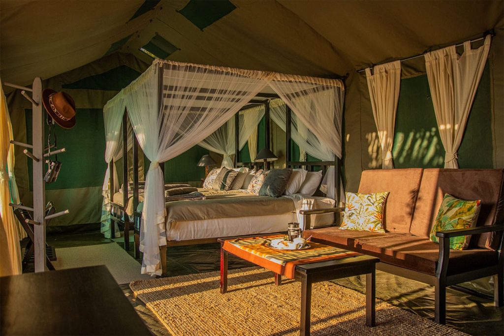 Luxurious Accommodations in tented camp at Sian Simba River Lodge